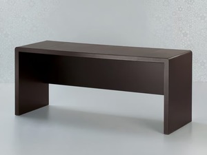 FUSION - Rectangular tanned leather office desk with drawers _ ENRICO PELLIZZONI